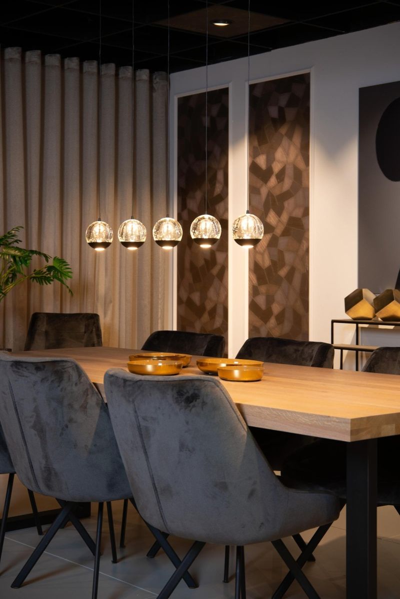 Lucide SENTUBAL - Závesné svietidlo - LED Dim. - 5x5,3W 2700K - Čierna